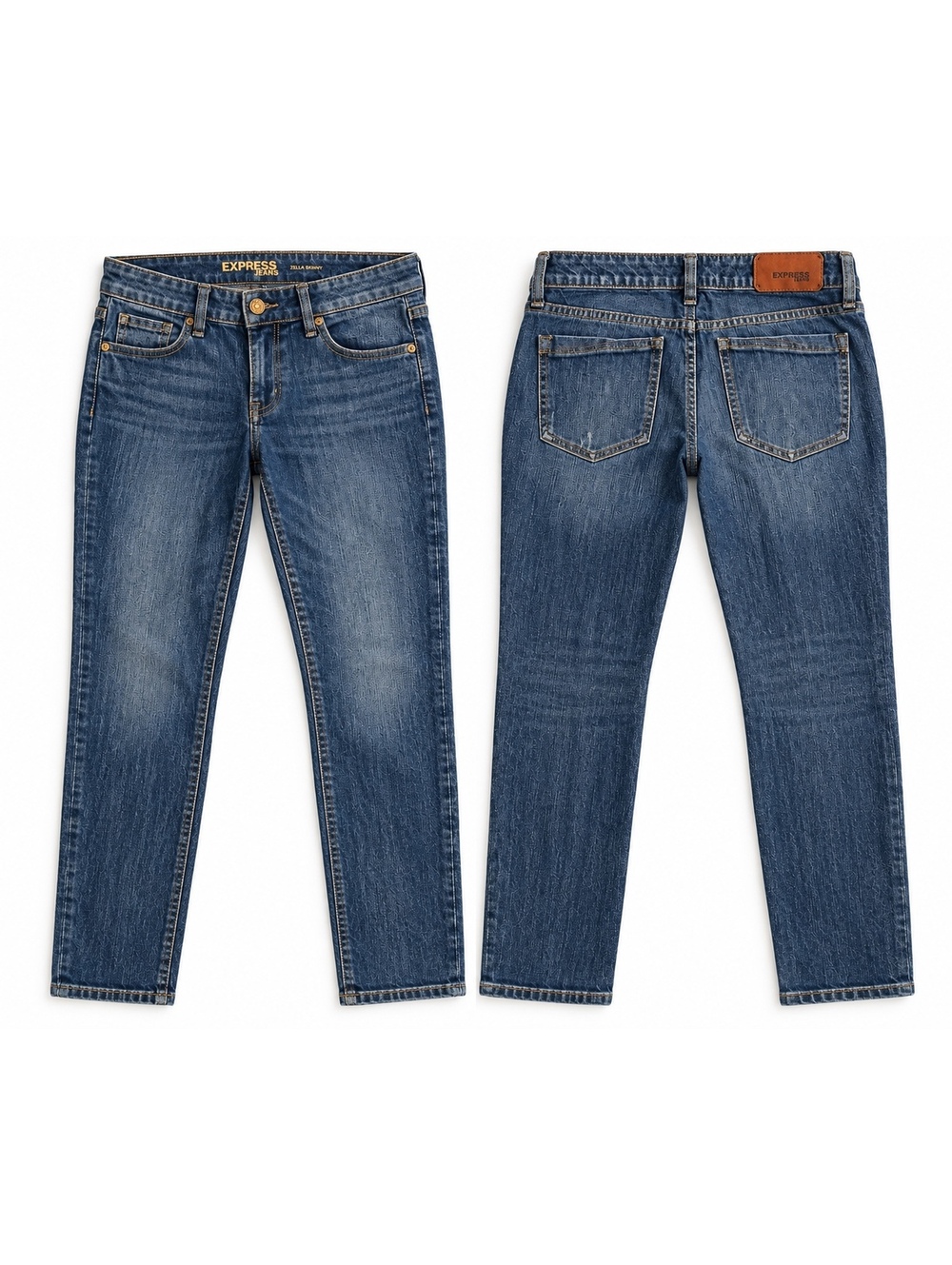 Express Women's Mid Rise Skinny Jeans Size 12S Blue Denim